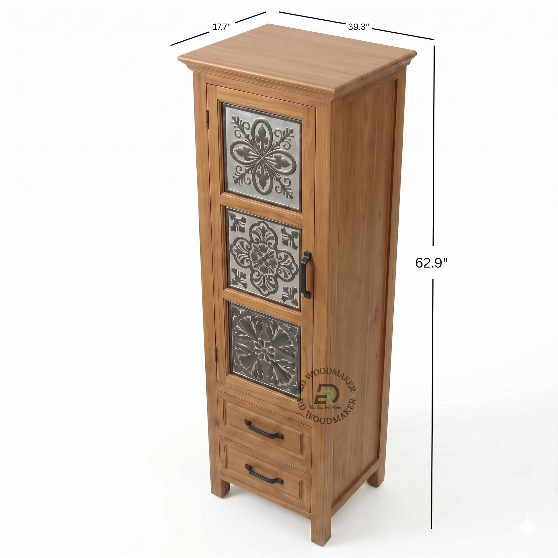 TRADITIONAL CARVED WOOD STORAGE CABINET