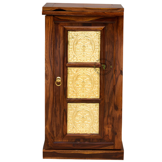 HANDCARVED PANEL ACCENT WOODEN CABINET