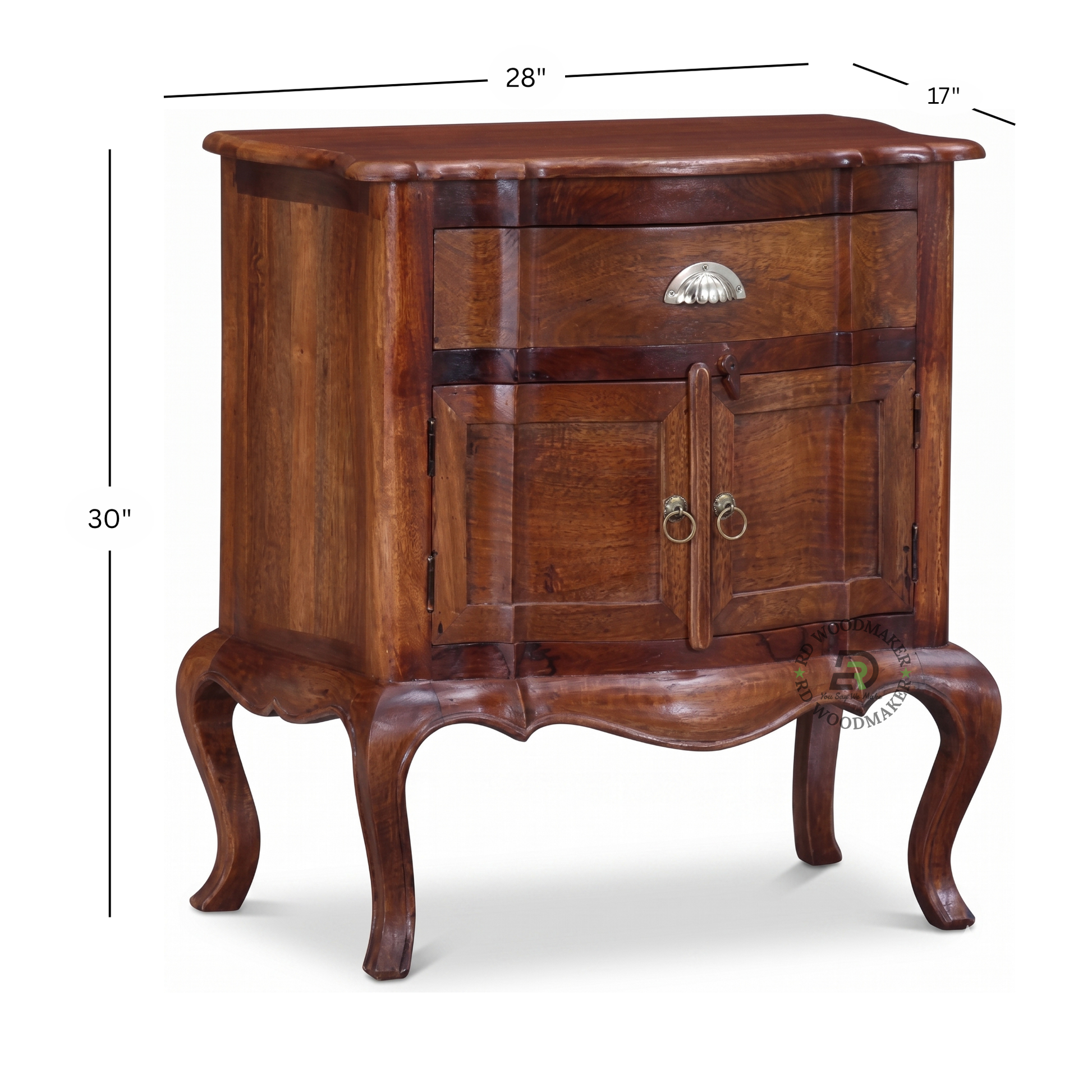 VINTAGE SOLID WOOD ACCENT CABINET