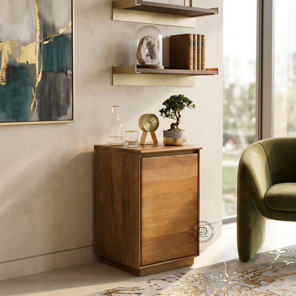 MINIMALIST SOLID WOOD STORAGE CABINET