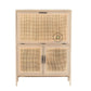 CANE PANEL DOUBLE DOOR WOODEN CABINET