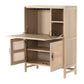 CANE PANEL DOUBLE DOOR WOODEN CABINET