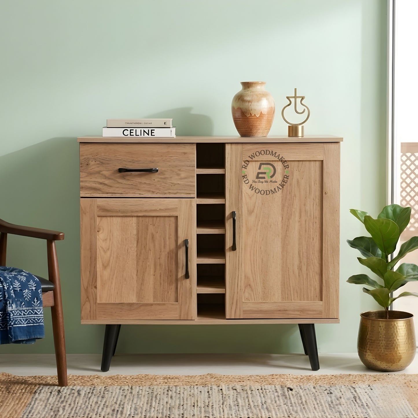 MODERN WINE STORAGE WOODEN CABINET