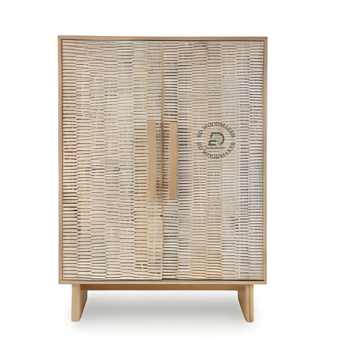TEXTURED PANEL DOUBLE DOOR WOODEN CABINET