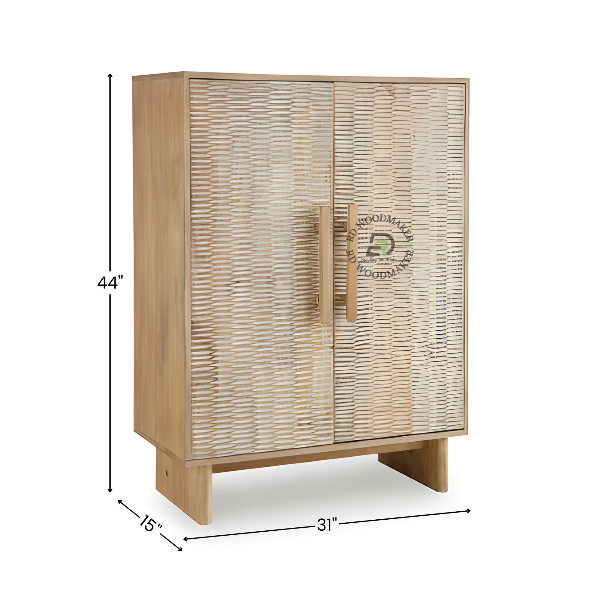 TEXTURED PANEL DOUBLE DOOR WOODEN CABINET