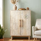 TEXTURED PANEL DOUBLE DOOR WOODEN CABINET