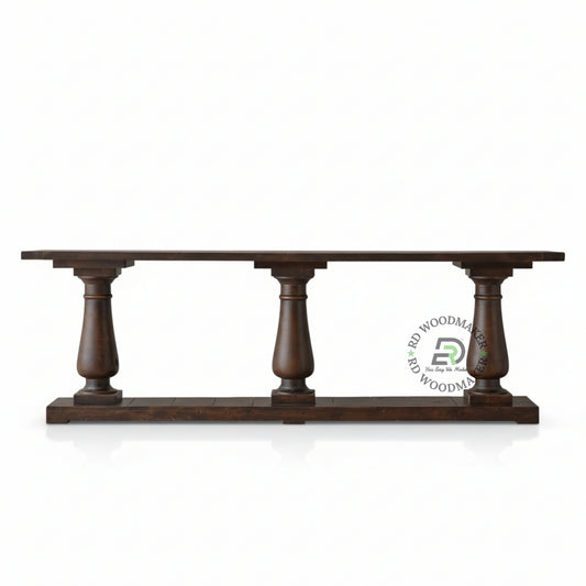 CLASSIC PEDESTAL LONG CONSOLE TABLE