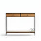 INDUSTRIAL DUAL DRAWER CONSOLE TABLE WITH SHELF