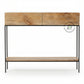 MINIMALIST SOLID WOOD CONSOLE TABLE WITH METAL FRAME & STORAGE