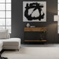 MINIMALIST SOLID WOOD CONSOLE TABLE WITH METAL FRAME & STORAGE