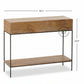 MINIMALIST SOLID WOOD CONSOLE TABLE WITH METAL FRAME & STORAGE
