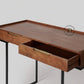 TRAY TOP SOLID WOOD CONSOLE TABLE WITH DRAWERS & METAL LEGS