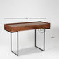 TRAY TOP SOLID WOOD CONSOLE TABLE WITH DRAWERS & METAL LEGS