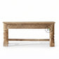 HANDCARVED HERITAGE WOOD CONSOLE TABLE WITH TEXTURED PANEL DESIGN
