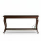 CLASSIC CURVED LEG SOLID WOOD CONSOLE TABLE WITH LOWER SHELF