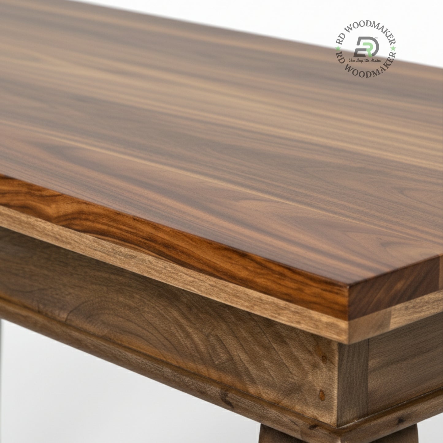 CLASSIC CURVED LEG SOLID WOOD CONSOLE TABLE WITH LOWER SHELF