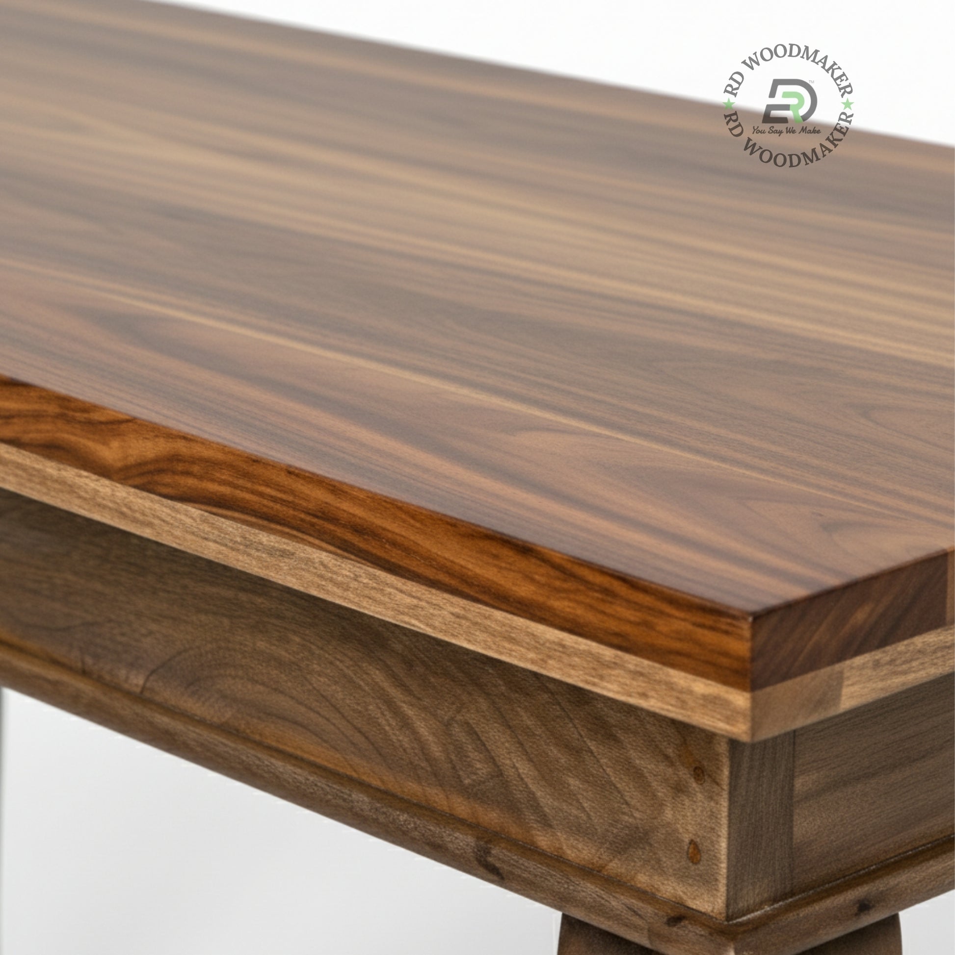 CLASSIC CURVED LEG SOLID WOOD CONSOLE TABLE WITH LOWER SHELF