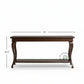 CLASSIC CURVED LEG SOLID WOOD CONSOLE TABLE WITH LOWER SHELF