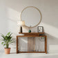 ELEVATED SLAT DESIGN WOODEN CONSOLE TABLE