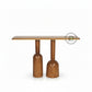 DUAL PEDESTAL SCULPTED WOODEN CONSOLE TABLE