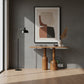 DUAL PEDESTAL SCULPTED WOODEN CONSOLE TABLE