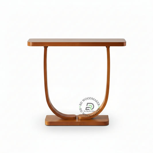 CURVED U-FRAME WOODEN CONSOLE TABLE