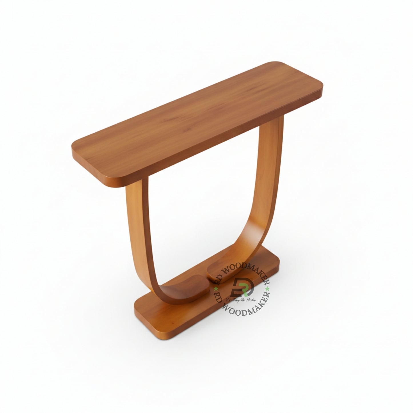 CURVED U-FRAME WOODEN CONSOLE TABLE