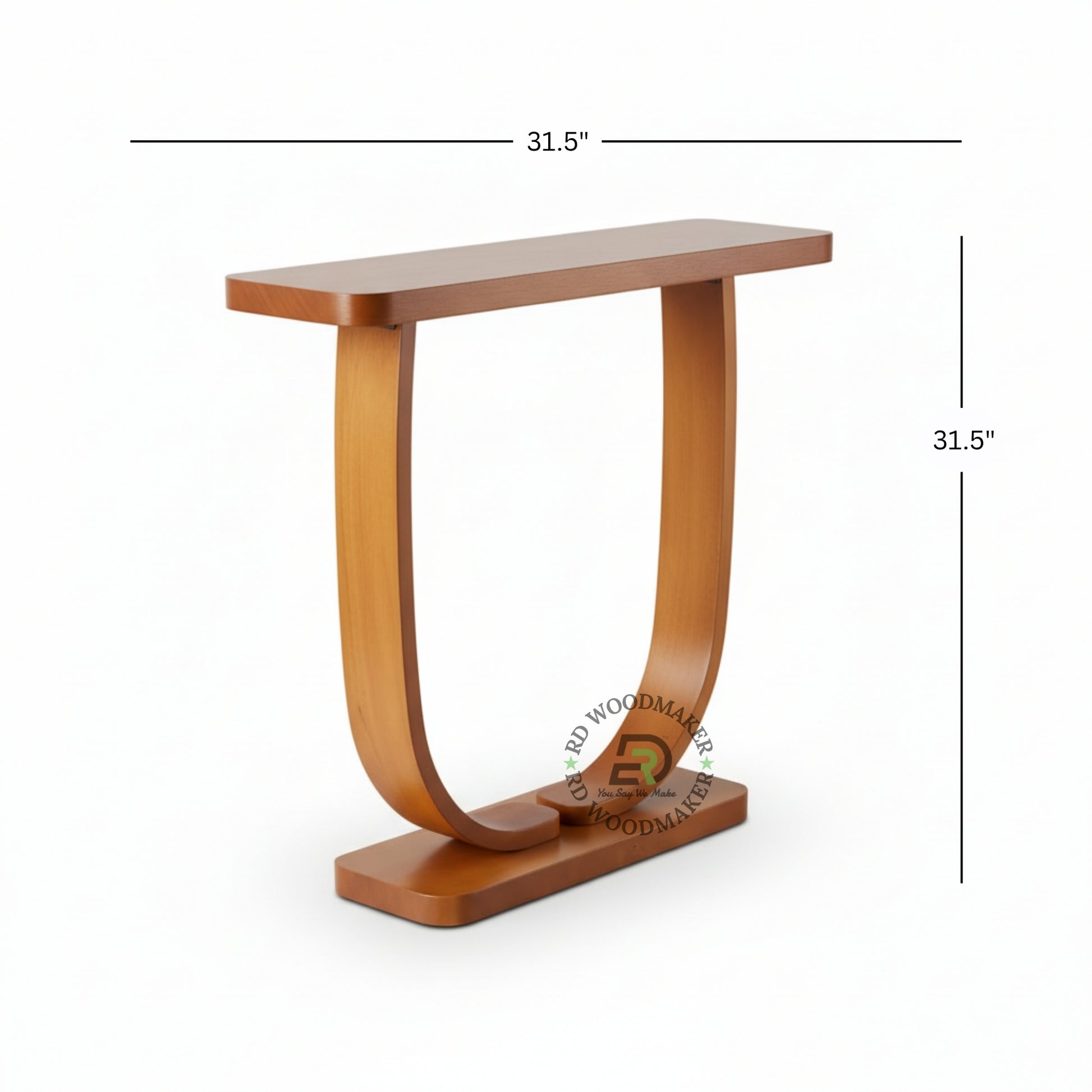 CURVED U-FRAME WOODEN CONSOLE TABLE