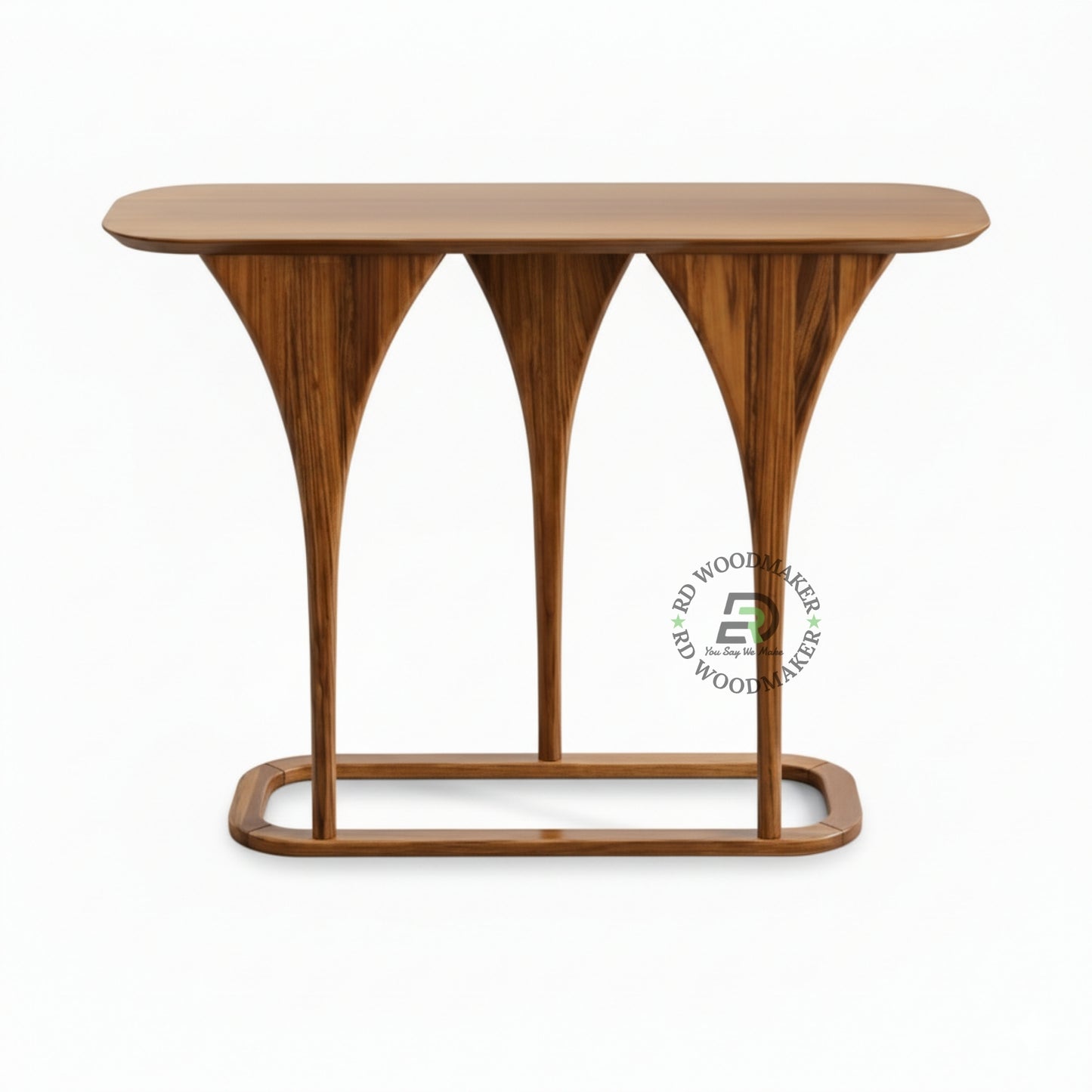 TRIPLE ARCH SCULPTED WOODEN CONSOLE TABLE