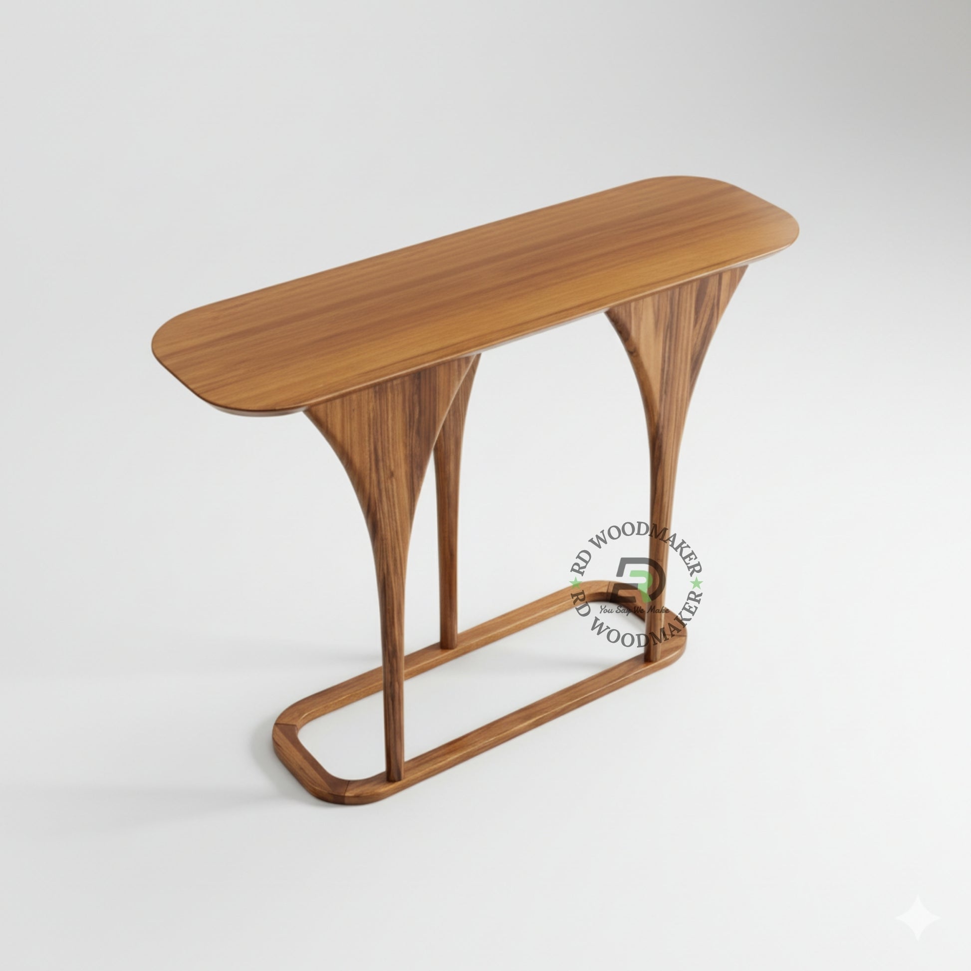 TRIPLE ARCH SCULPTED WOODEN CONSOLE TABLE