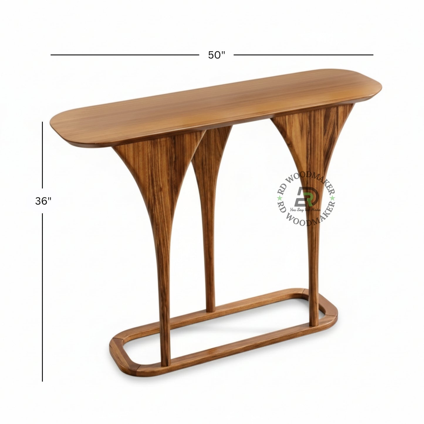 TRIPLE ARCH SCULPTED WOODEN CONSOLE TABLE