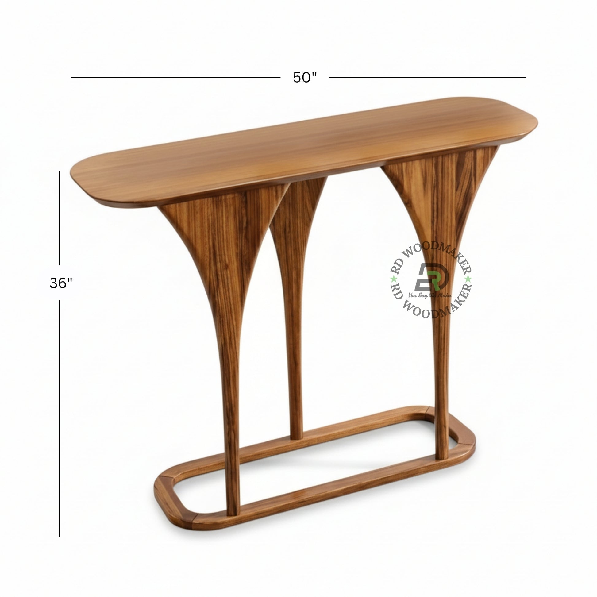 TRIPLE ARCH SCULPTED WOODEN CONSOLE TABLE