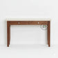 DUAL DRAWER MARBLE TOP WOODEN CONSOLE TABLE