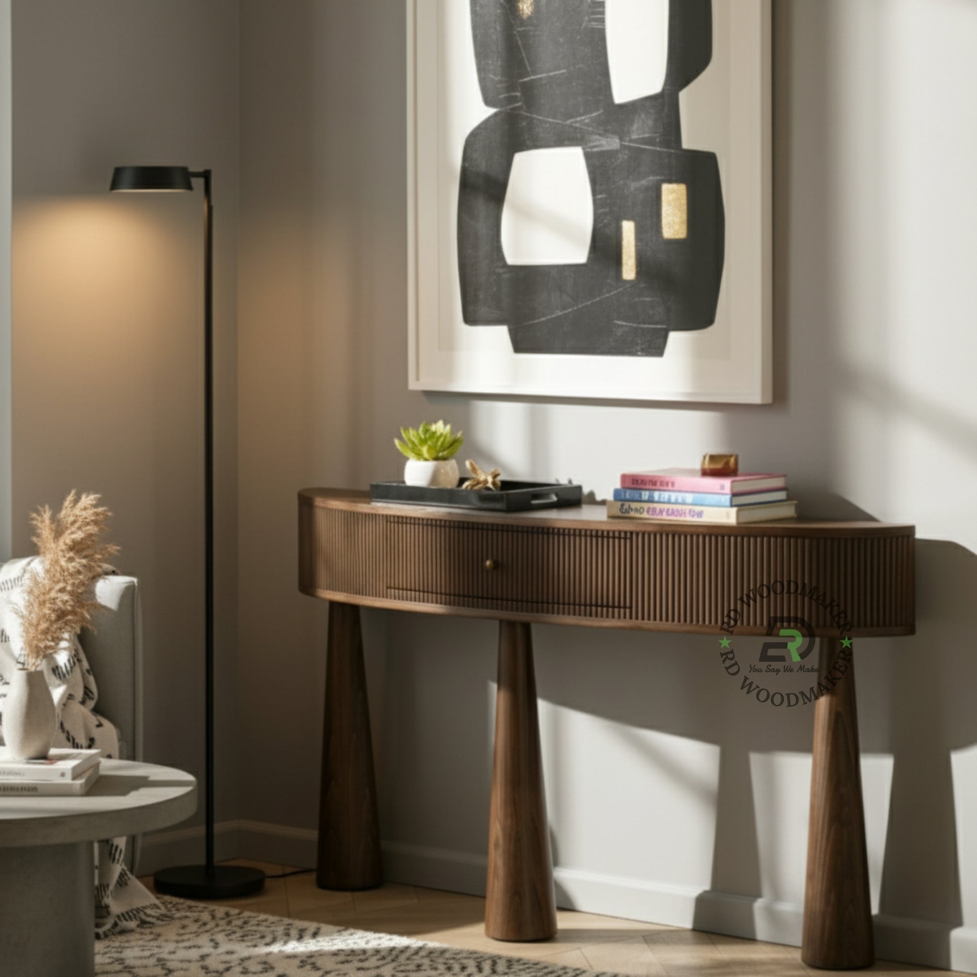VELORA FLUTED DRAWER CONSOLE TABLE