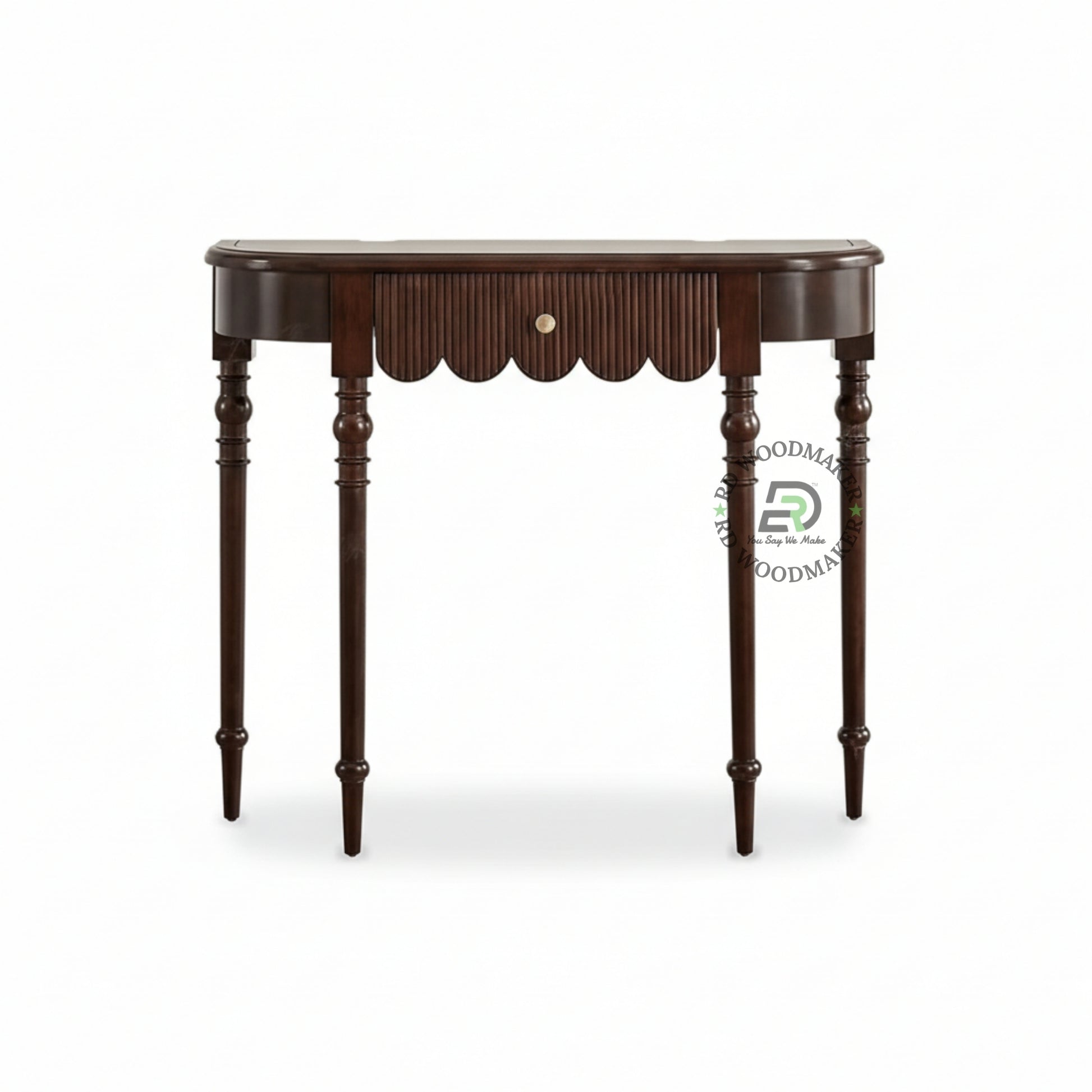 VINTAGE FLUTED DRAWER WOODEN CONSOLE TABLE