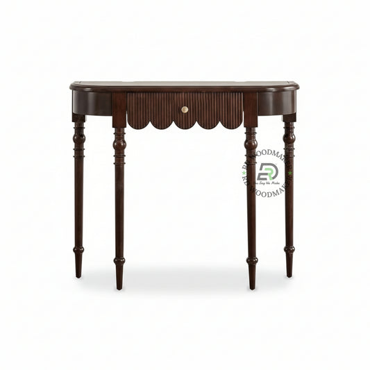 VINTAGE FLUTED DRAWER WOODEN CONSOLE TABLE