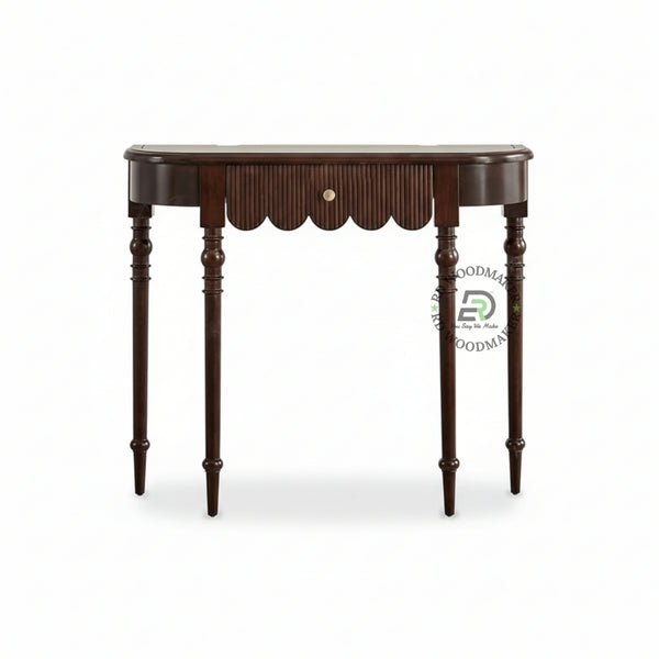 VINTAGE FLUTED DRAWER WOODEN CONSOLE TABLE