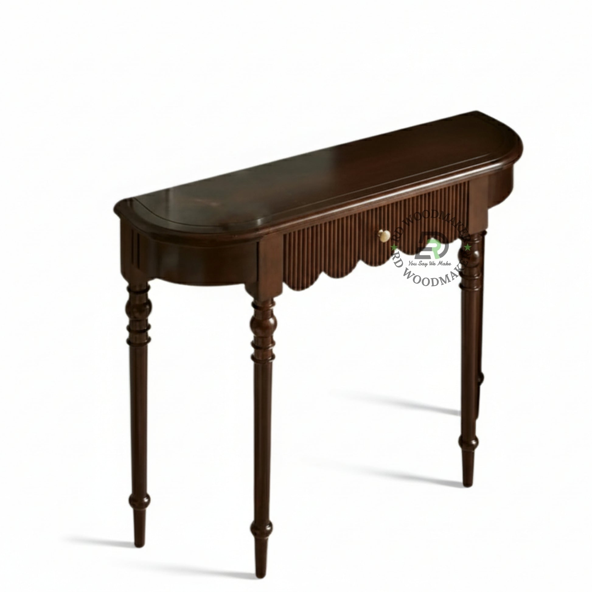 VINTAGE FLUTED DRAWER WOODEN CONSOLE TABLE