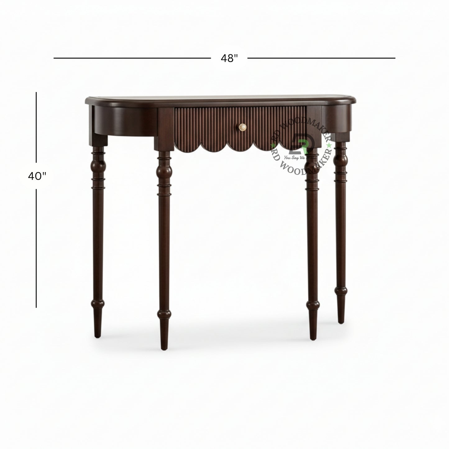 VINTAGE FLUTED DRAWER WOODEN CONSOLE TABLE