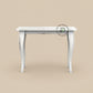 DISTRESSED WHITE CURVED LEG CONSOLE TABLE