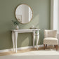 DISTRESSED WHITE CURVED LEG CONSOLE TABLE