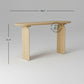 SLEEK NATURAL WOOD PANEL LEG CONSOLE TABLE