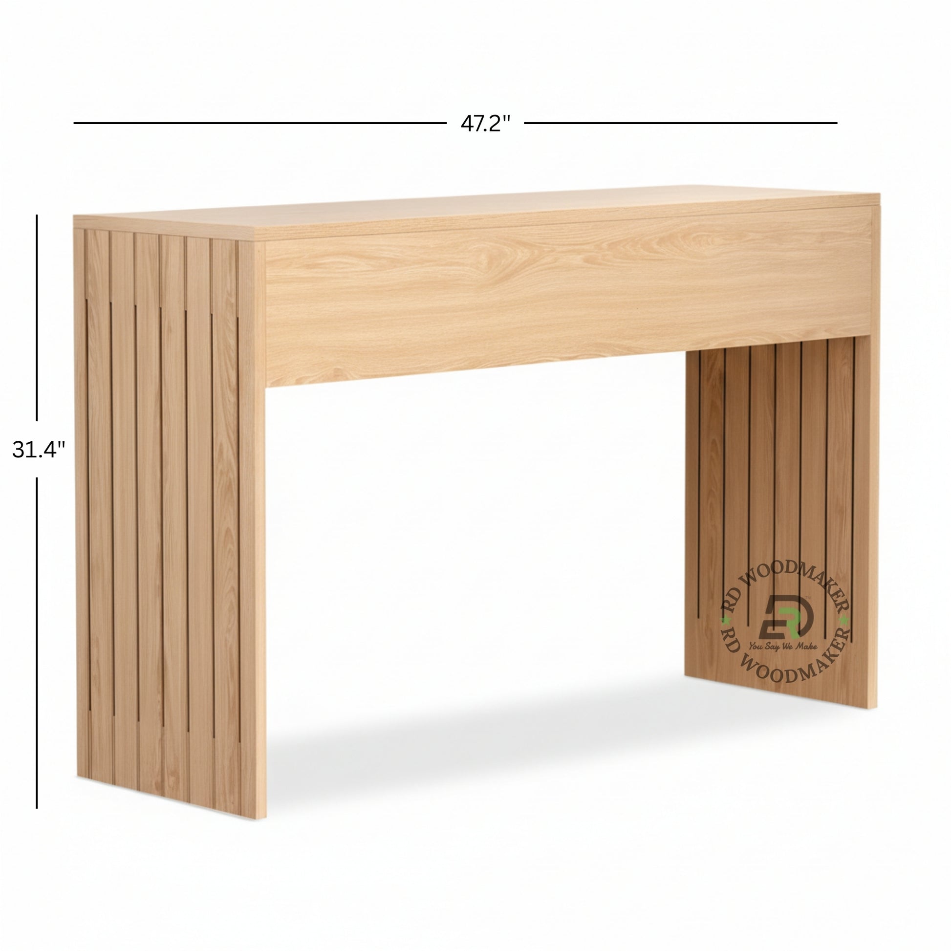 FLUTED SIDE PANEL MODERN WOODEN CONSOLE TABLE