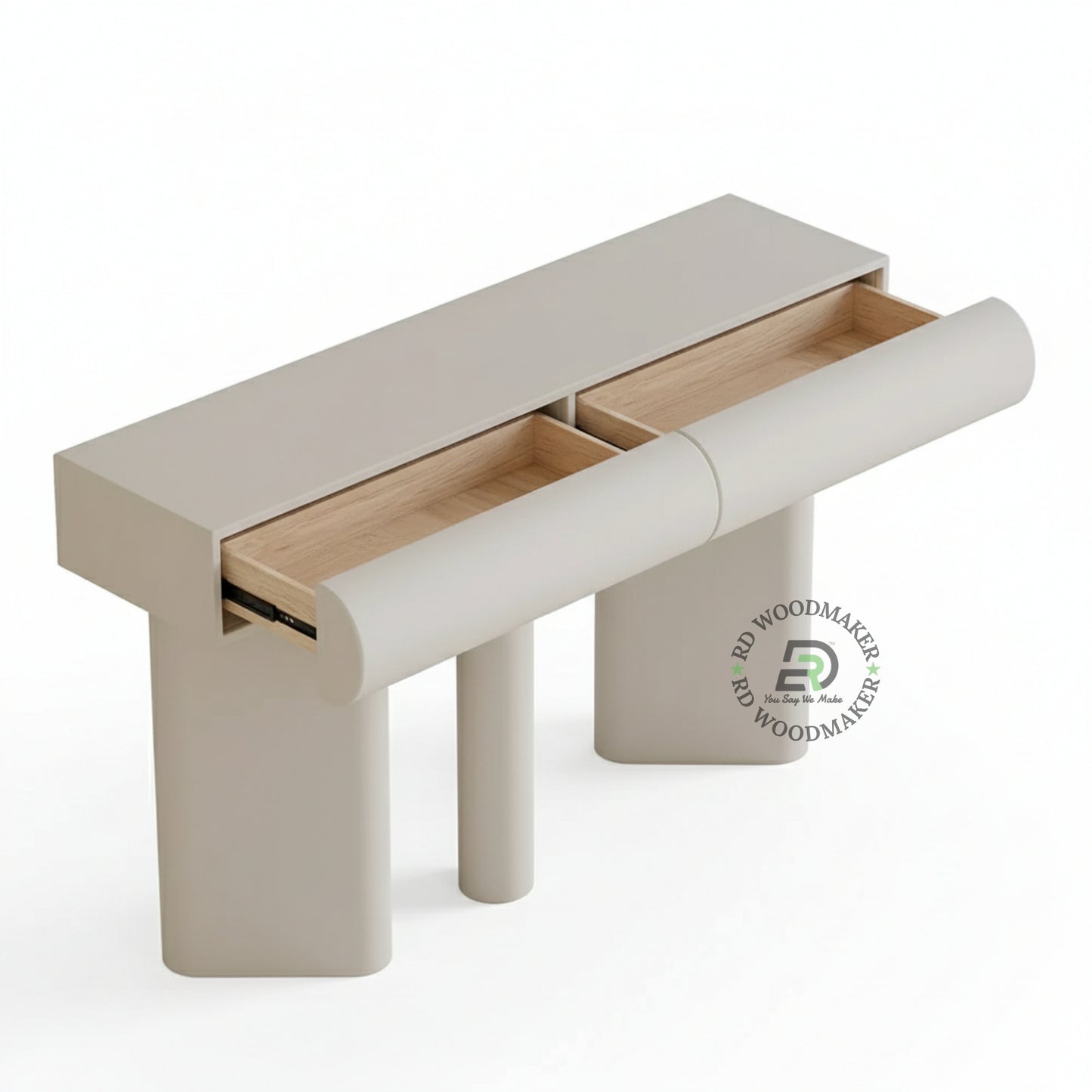 SCULPTURAL COLUMN BASE CONTEMPORARY CONSOLE TABLE