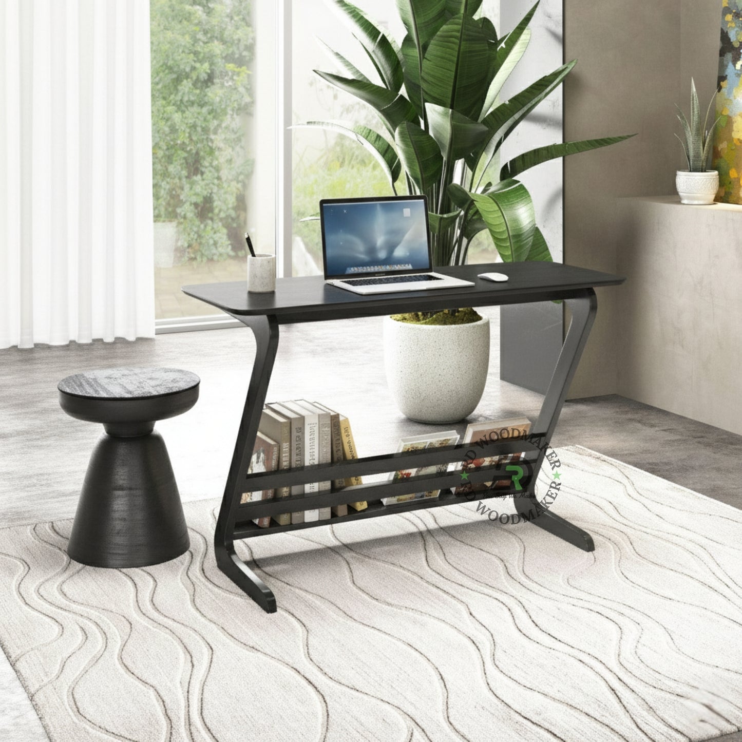 MIDNIGHT CURVE WOODEN CONSOLE TABLE