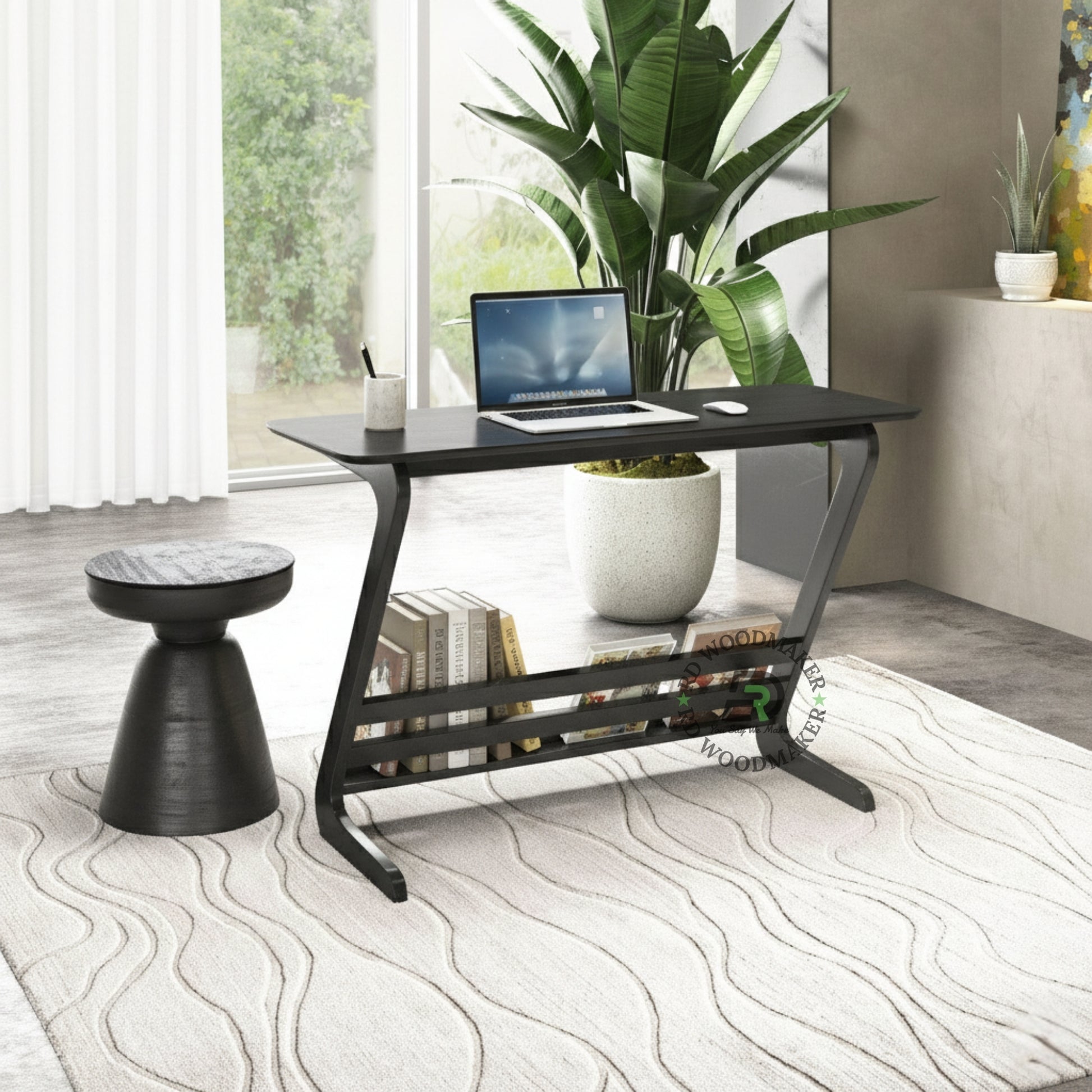 MIDNIGHT CURVE WOODEN CONSOLE TABLE