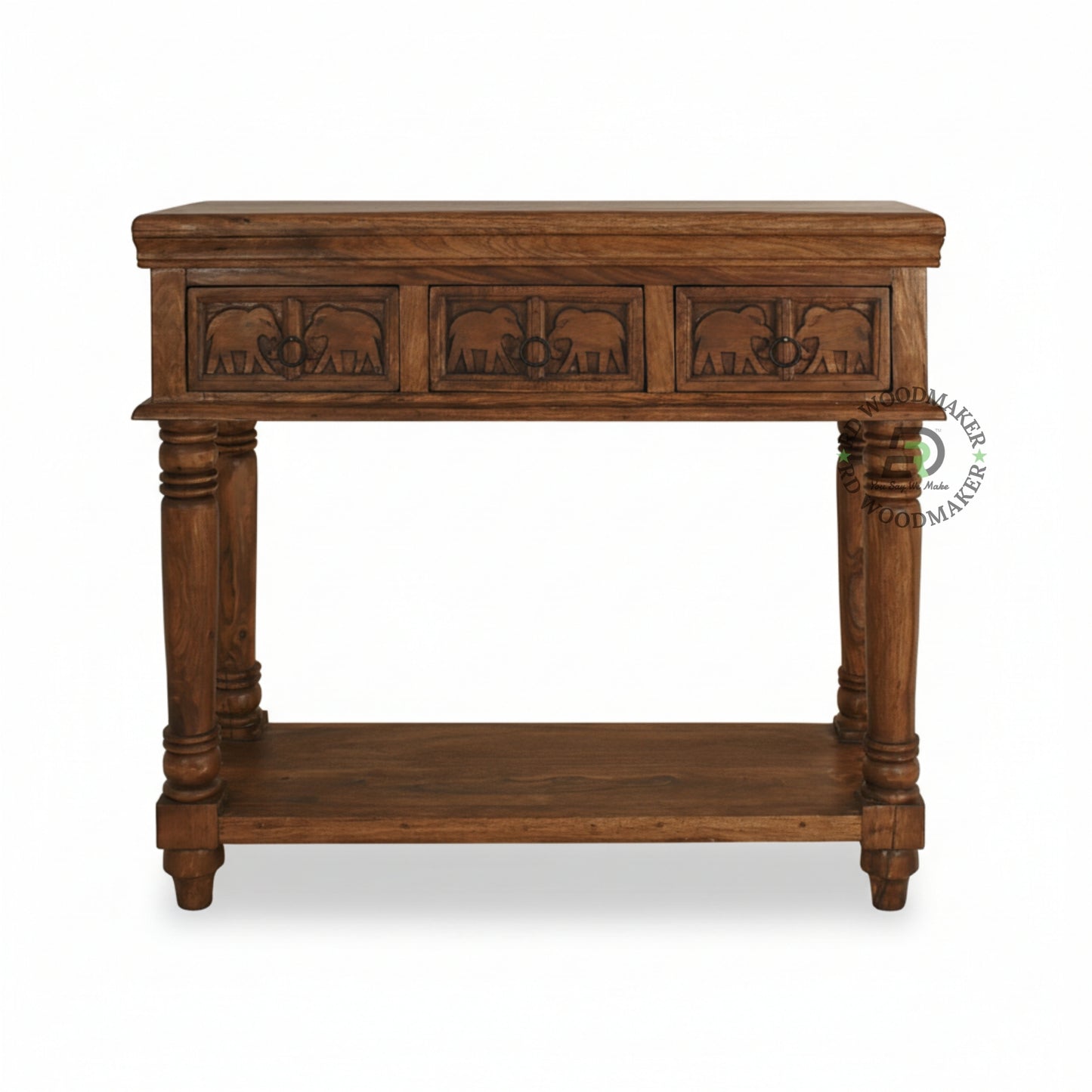 RAJWADI ELEPHANT CARVED CONSOLE TABLE