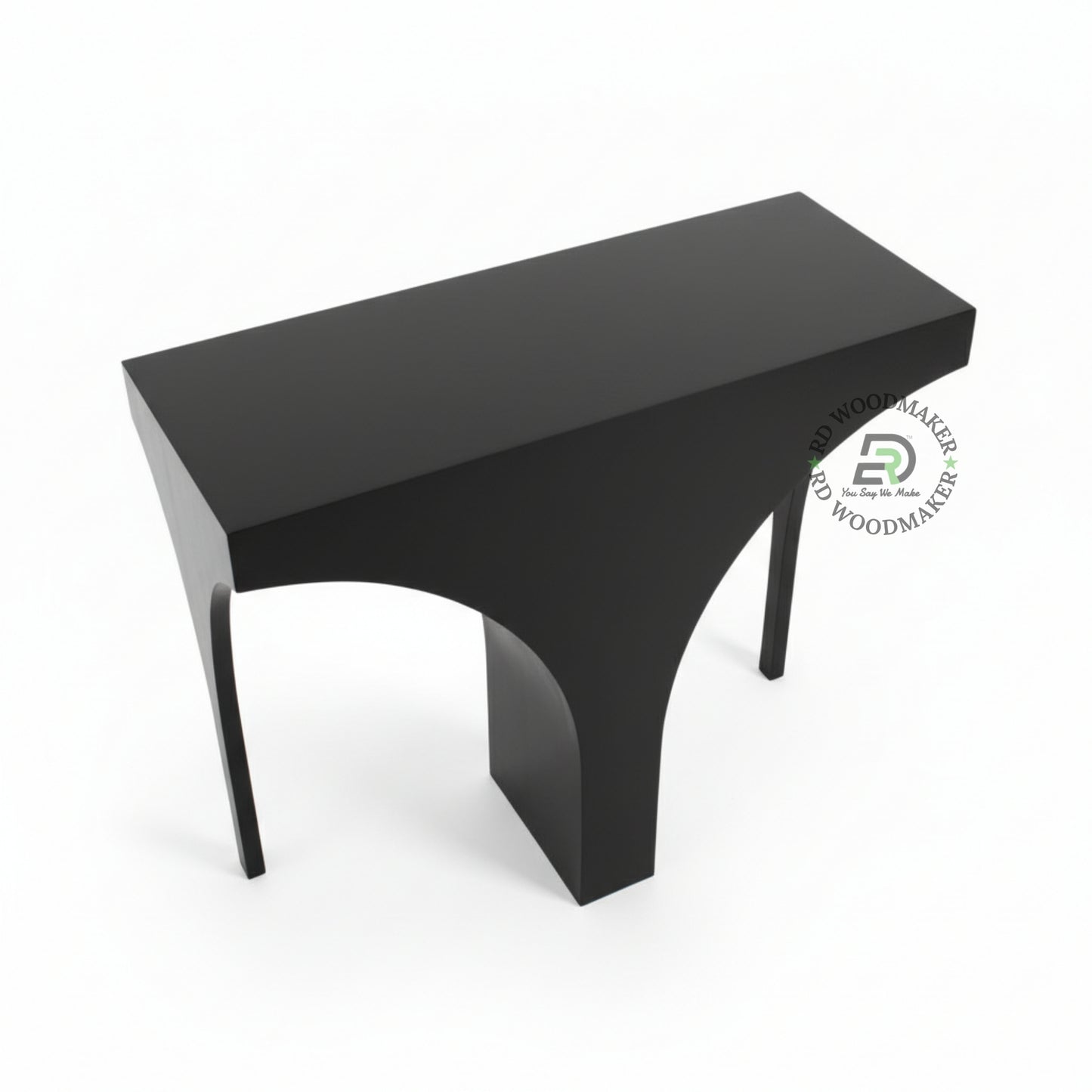 SCULPTED ARCH BASE BLACK CONSOLE TABLE