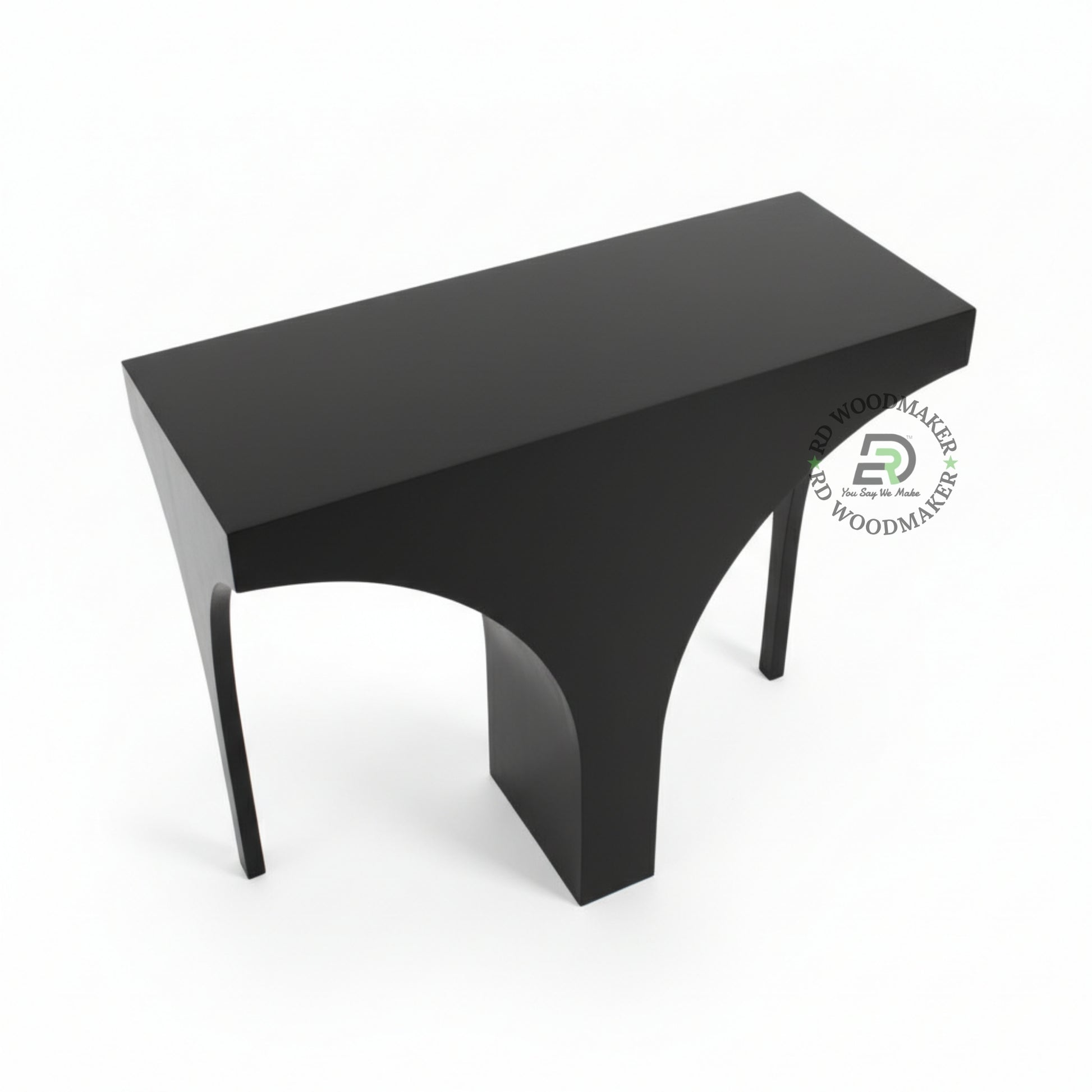 SCULPTED ARCH BASE BLACK CONSOLE TABLE