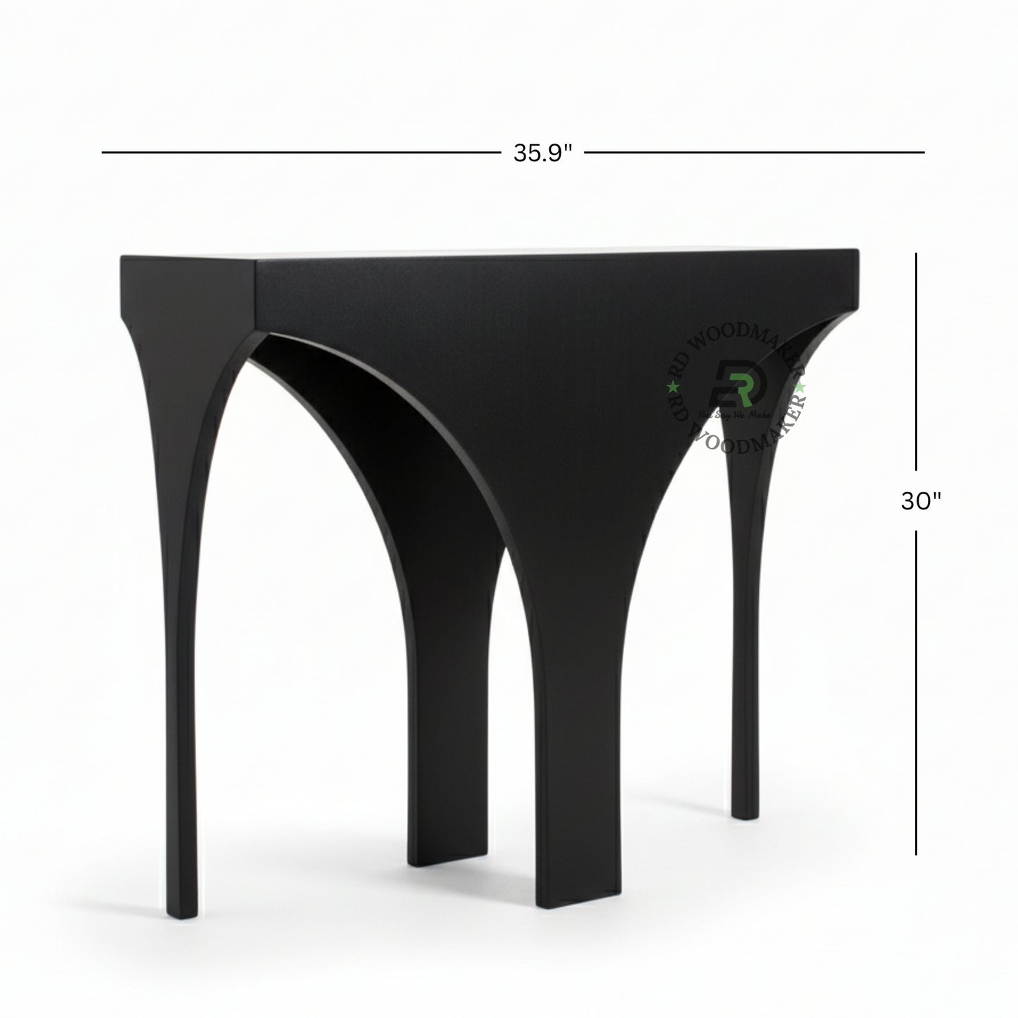 SCULPTED ARCH BASE BLACK CONSOLE TABLE